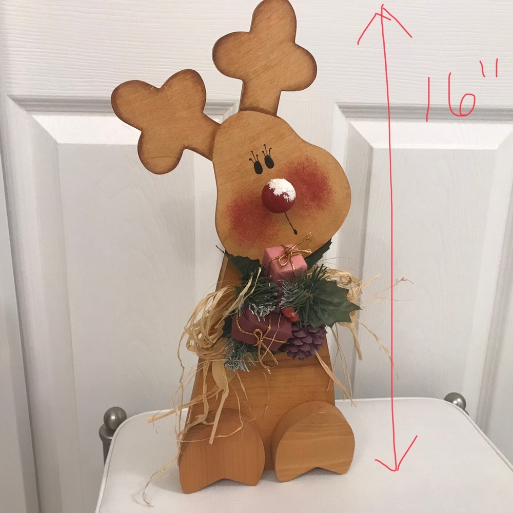 Wooden Reindeer Christmas decoration